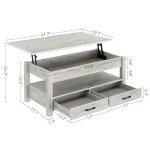 Rolanstar Grey Lift Top Coffee Table with Storage
