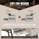 Rolanstar Grey Lift Top Coffee Table with Storage