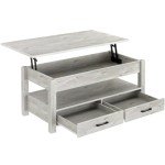 Rolanstar Grey Lift Top Coffee Table with Storage