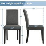 Set of 4 Modern Upholstered Dining Chairs - Dark Grey