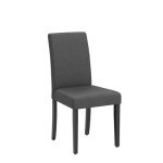 Set of 4 Modern Upholstered Dining Chairs - Dark Grey