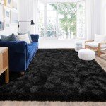Ultra Soft Black Shag Area Rug 8x10