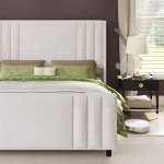 Velvet Queen Bed Frame with Tufted Headboard