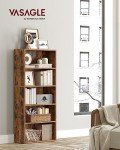 VASAGLE 5-Tier Rustic Brown Open Bookcase