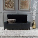 Hikaru Dark Grey Fabric Storage Ottoman