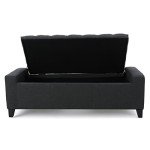 Hikaru Dark Grey Fabric Storage Ottoman