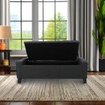 Hikaru Dark Grey Fabric Storage Ottoman
