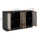 Modern 55" Buffet Cabinet with Fluted Glass Doors