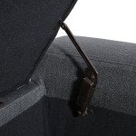 Hikaru Dark Grey Fabric Storage Ottoman