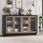 Modern 55" Buffet Cabinet with Fluted Glass Doors