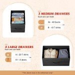 WLIVE 10-Drawer Fabric Dresser in Charcoal Black