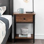 Modern X-Design Nightstands with Storage Bins - Set of 2