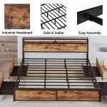LIKIMIO King Bed Frame with Storage Drawer