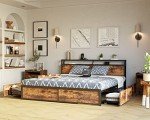 LIKIMIO King Bed Frame with Storage Drawer