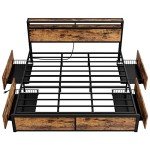 LIKIMIO King Bed Frame with Storage Drawer