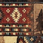 Buffalo Bear Rustic Area Rug, Brown/Red, 7'10"x10'5