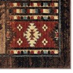 Buffalo Bear Rustic Area Rug, Brown/Red, 7'10"x10'5