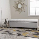 Light Gray Fabric Storage Pouf by Christopher Knight
