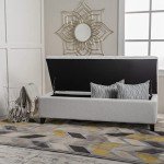 Light Gray Fabric Storage Pouf by Christopher Knight