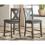 Caitbrook Gray Upholstered Stools - Set of 2