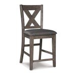 Caitbrook Gray Upholstered Stools - Set of 2