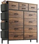 Rustic Brown 12-Drawer Tall Dresser for Home