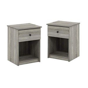 Furinno Lucca Nightstand Set, French Oak Grey
