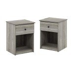 Furinno Lucca Nightstand Set, French Oak Grey