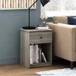 Furinno Lucca Nightstand Set, French Oak Grey