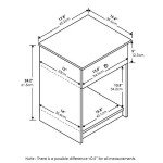 Furinno Lucca Nightstand Set, French Oak Grey