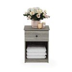 Furinno Lucca Nightstand Set, French Oak Grey