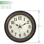 Retro 14-Inch Silent Wall Clock for Home Decor