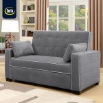Serta Ainsley Charcoal Sleeper Loveseat Sofa