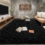 Super Soft 8x10 Black Shaggy Area Rug