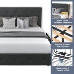 Allewie Upholstered King Bed Frame with Storage Drawers