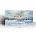 Light Blue Ocean Skyline Canvas Wall Art 60x30