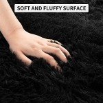 Super Soft 8x10 Black Shaggy Area Rug