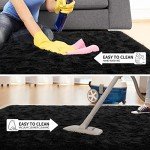 Super Soft 8x10 Black Shaggy Area Rug