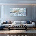 Light Blue Ocean Skyline Canvas Wall Art 60x30