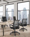 Ergonomic Blue Mesh Desk Chair with Wheels