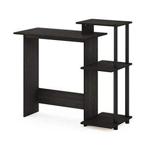Furinno Espresso/Black Laptop Desk with Shelves
