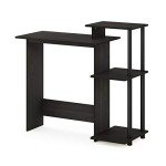 Furinno Espresso/Black Laptop Desk with Shelves