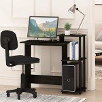 Furinno Espresso/Black Laptop Desk with Shelves