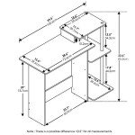 Furinno Espresso/Black Laptop Desk with Shelves