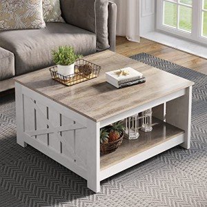 YITAHOME Gray Wood Coffee Table 80x80x45cm