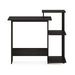 Furinno Espresso/Black Laptop Desk with Shelves