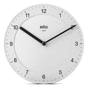 Braun Quiet Quartz Wall Clock - 20cm White
