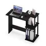 Furinno Espresso/Black Laptop Desk with Shelves