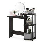 Furinno Espresso/Black Laptop Desk with Shelves
