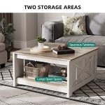 YITAHOME Gray Wood Coffee Table 80x80x45cm